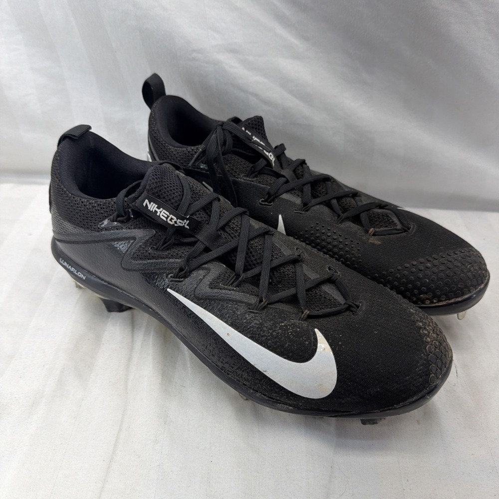 Nike Lunar Vapor Ultrafly Pro Black White Mens Baseball Cleats Metal Size 12